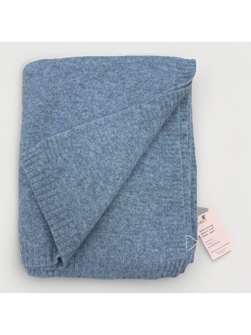 Quince 100% Cashmere Throw Blanket in Heather Grey 48" x 64"